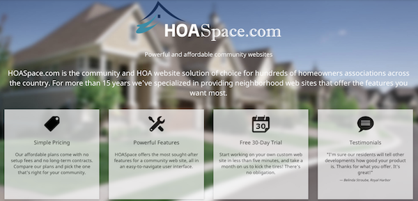 HOA Space user interface