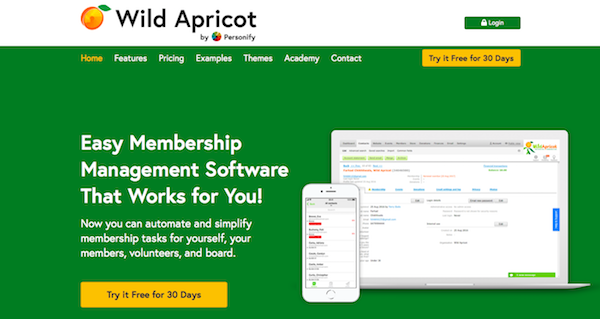 Wild Apricot website